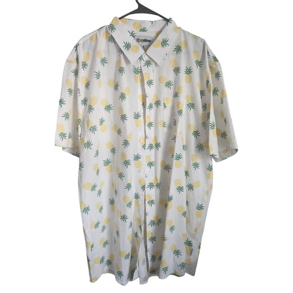 Tipsy Elves Pineapple Parade Hawaiian Swinger Shirt Mens Size XXL - Picture 5 of 7